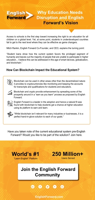 Why Education Needs Disruption and English Forward's Vision