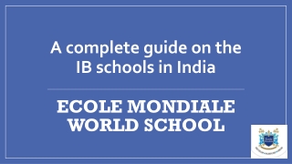 A complete guide on the IB schools in India