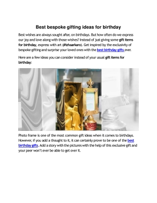 Best Bespoke Gifting Ideas for Birthday