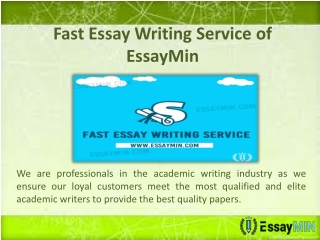 Get Fast Essay Writing Service from EssayMin