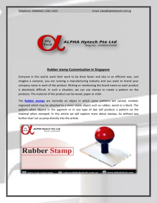 Rubber stamp Customization Singapore