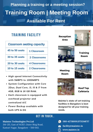 Training Room Rent | Meeting Room For Rent | Maintec