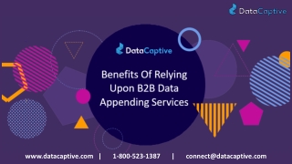 BENEFITS OF RELYING UPON B2B DATA APPENDING SERVICES