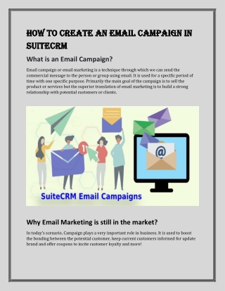 How to create an Email Campaign in SuiteCRM | Outright Store