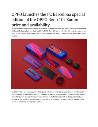 OPPO launches the FC Barcelona special edition of the OPPO Reno 10x Zoom: Price and Availability