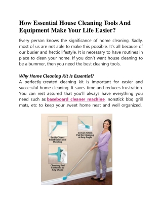 House Cleaning Tools and Equipment