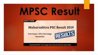 MPSC Result 2019 | Download Maharashtra PSC Civil Judge Exam Result