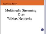 Multimedia Streaming Over WiMax Networks