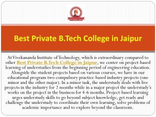 Best Private B.Tech College in Jaipur