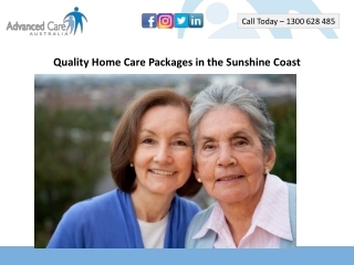 Quality Home Care Packages in the Sunshine Coast