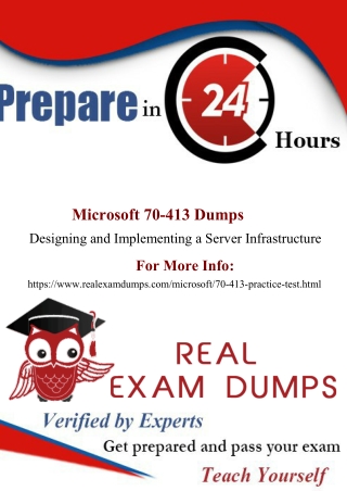 Valid And Updated 70-413 Exam Certifications Dumps Questions - Realexamdumps.com