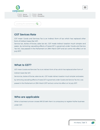 GST Sevices Rate