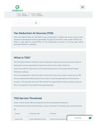 TDS TAX DEDUCTION AT SOURCE