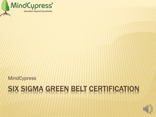 Six Sigma Green Belt Certification |MindCypress Online