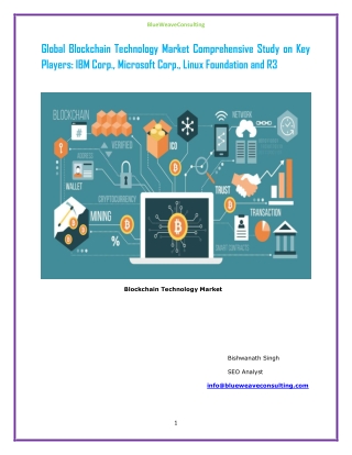 Global Blockchain Technology Market : Analysis And Opportunity Assessment 2019-2025