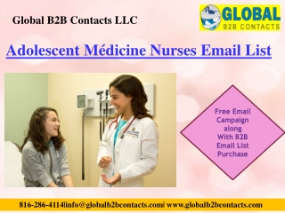 Adolescent Médicine Nurses Email List