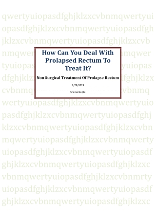 Non Surgical Treatment Of Prolapse Rectum By Herbal