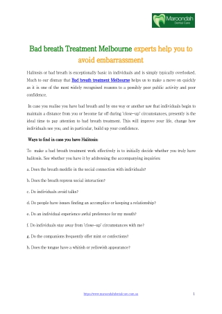 Bad breath Treatment Melbourne experts help you to avoid embarrassment