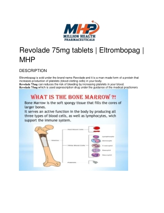 Revolade 75mg tablets | Eltrombopag | MHP