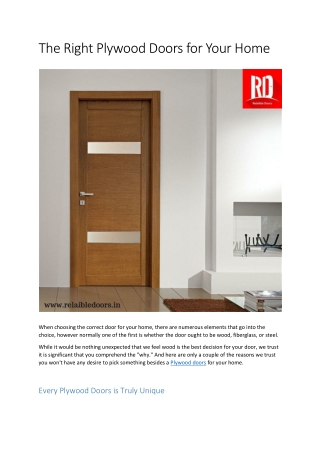 Plywood Doors|Plywood Doors in Lucknow