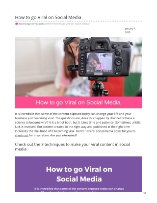 How to go Viral on Social Media