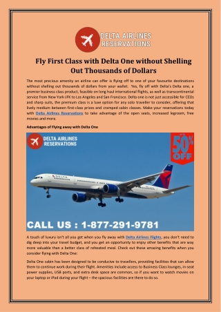 Fly First Class with Delta One without Shelling Out Thousands of Dollars