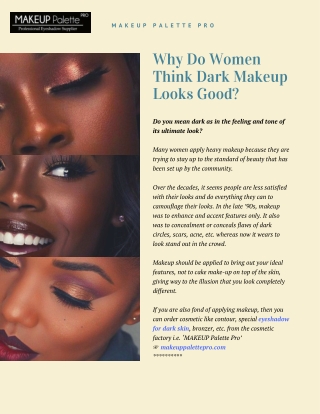 Why Do Women Think Dark Makeup Looks Good?