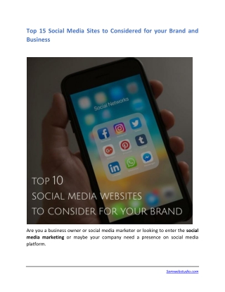 Top 15 Social Media Sites to Considered for your Brand and Business