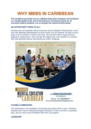 WHY MBBS IN CARIBBEAN |Overseas Education Group