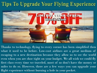 Tips To Upgrade Your Flying Experience