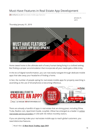 Must-Have Features in Real Estate App Development