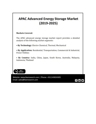 APAC Advanced Energy Storage Market (2019-2025)