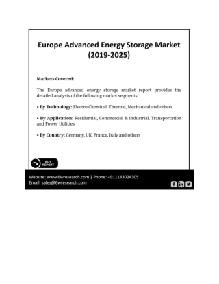 Europe Advanced Energy Storage Market (2019-2025)