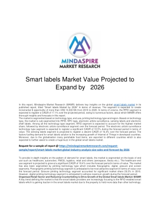 Smart labels Market Value Projected to Expand by 2026