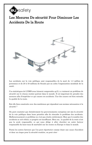 Les Mesures De sécurité Pour Diminuer Les Accidents De la Route