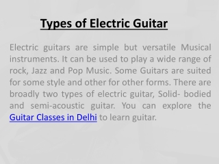 Different Types of Electric Guitars