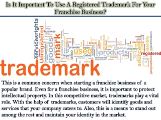 Is It Important To Use A Registered Trademark For Your Franchise Business?