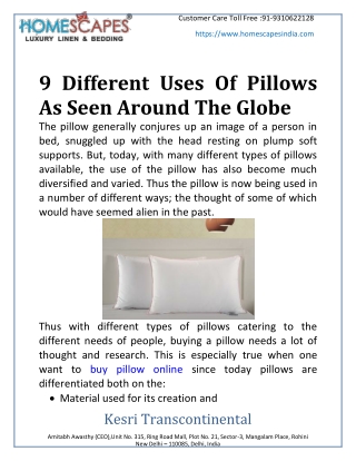 9 Different Uses Of Pillows As Seen Around The Globe