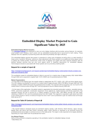 Embedded Display Market Projected to Gain Significant Value by 2025