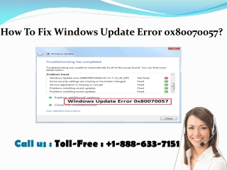 Steps to fix windows update error 0x80070057