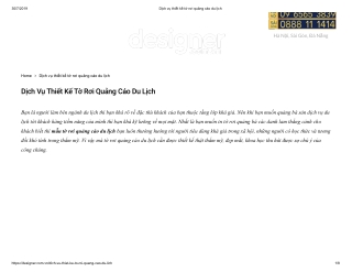 Dịch vụ thiết kế tờ rơi quảng cáo du lịch
