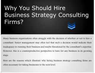 Why You Should Hire Business Strategy Consulting Firms?