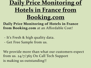 Daily Price Monitoring of Hotels in France from Booking.com