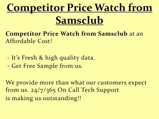 Competitor Price Watch from Samsclub