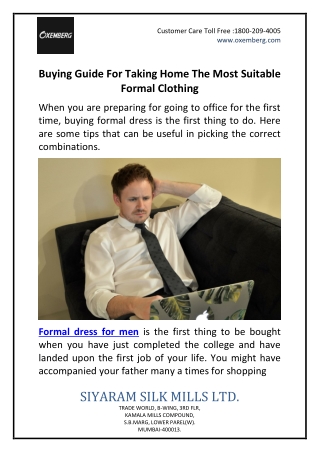 Buying Guide For Taking Home The Most Suitable Formal Clothing