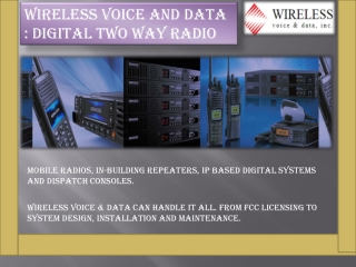 Wireless Voice and Data Digital Two Way Radio