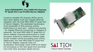 Intel EXPI9404PTL Pro/1000 PCI-Express PT Quad Port Low-Profile Server Adapter