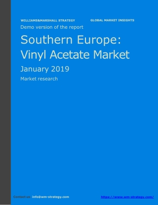 WMStrategy Demo Southern Europe Vinyl Acetate Market January 2019