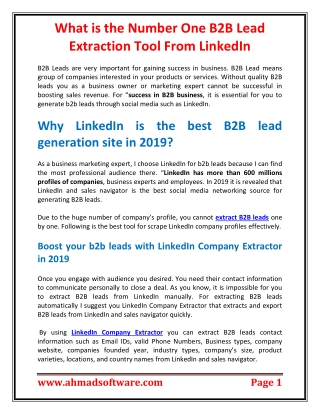 What is the Number One B2B Lead Extraction Tool From LinkedIn