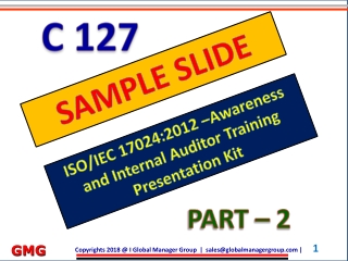 Global Manager Group Introduced ISO/IEC 17024 Auditor Training - PPT Presentation Kit